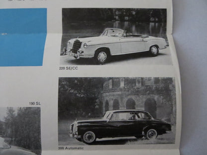 Vintage Mercedes Benz Sales Brochure Catalog 300SL 190SL 190 300 220 300 SL +