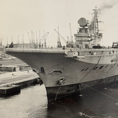 British Navy Aircraft Carrier Ship Boat Vintage Press Photo HMS Hermes 1959