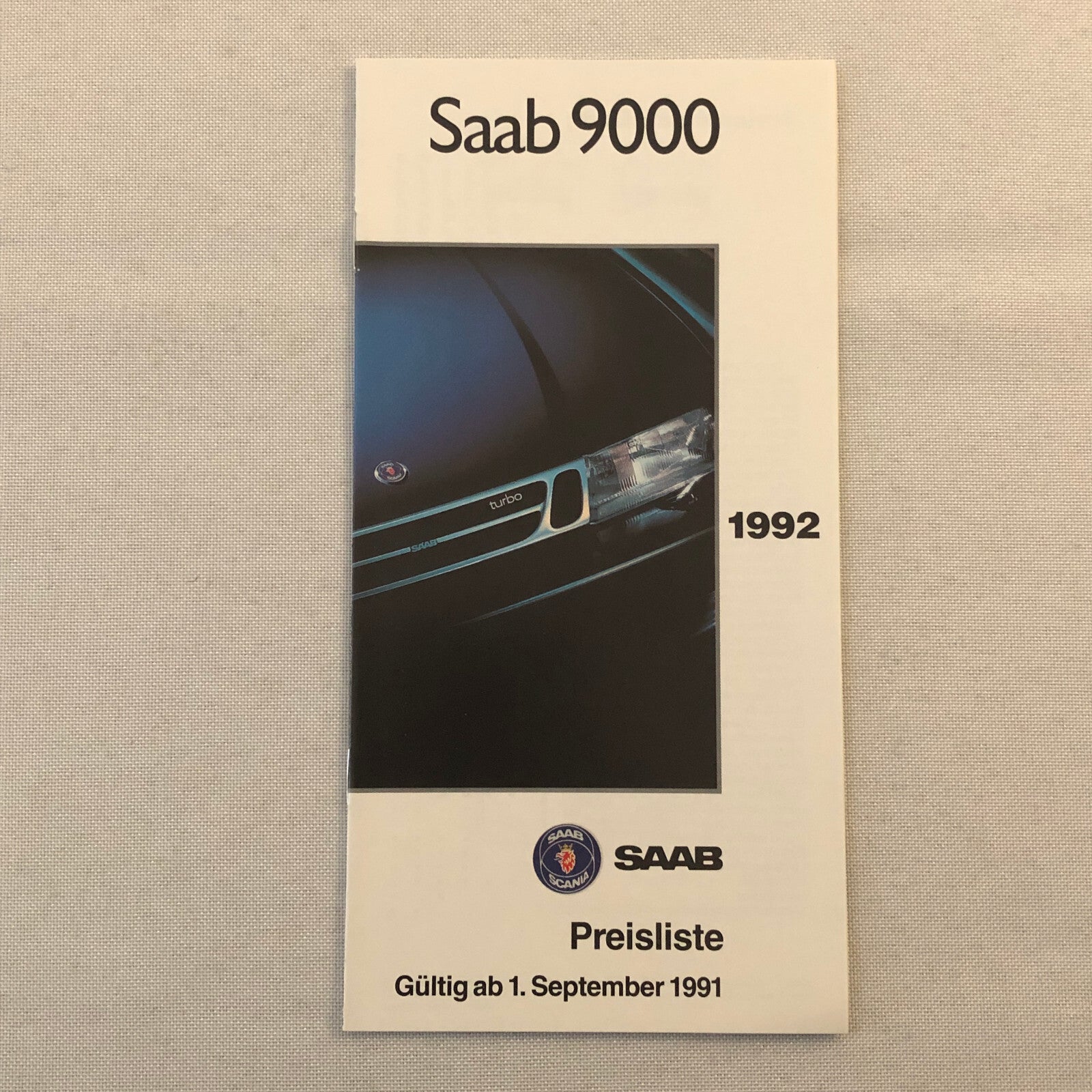 1992 Saab 9000 Car Press Kit Brochure Photos German Text