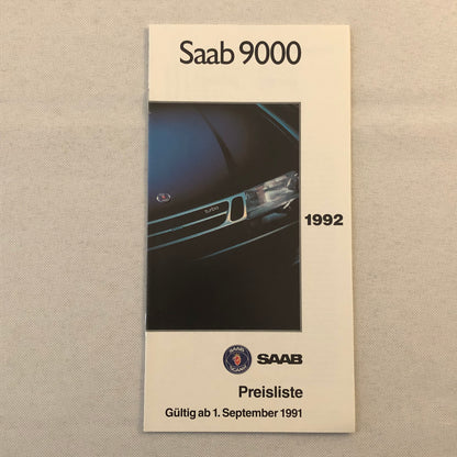 1992 Saab 9000 Car Press Kit Brochure Photos German Text