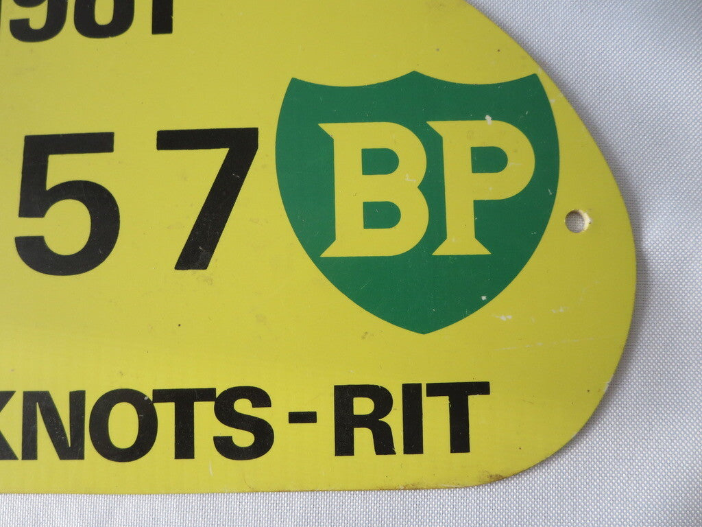 Vintage 1981 Hots Knots Rit Holland Car Rally Participant Plate Plaque #157 BP 