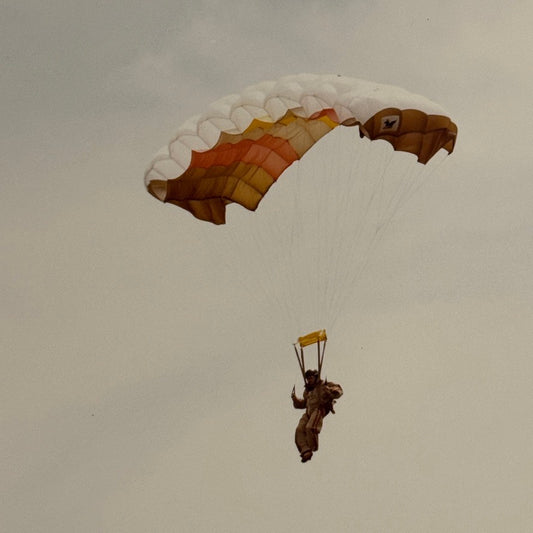 Vintage Skydiving Parachute Photo Large Format Aviation Photograph 1970s-80s