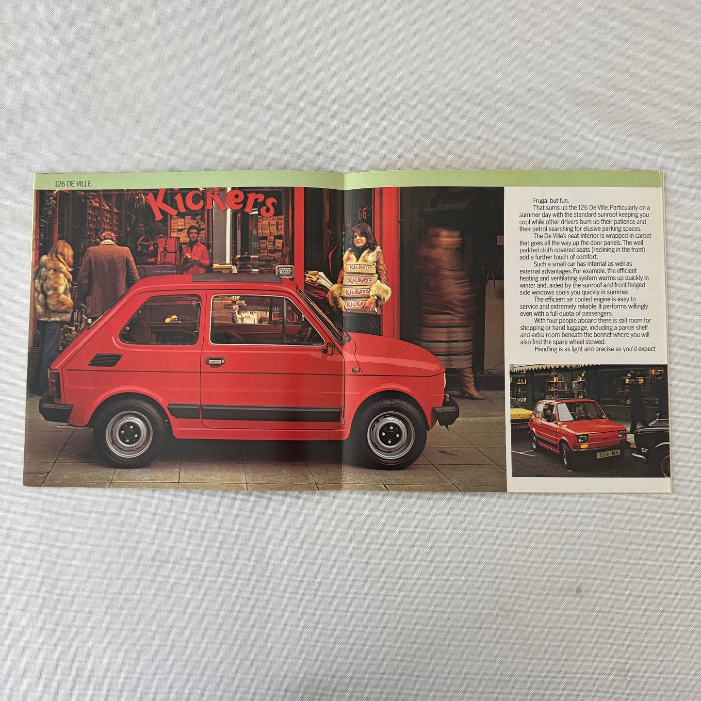 Fiat 126 Saloon and Fiat 126 DeVille Car Sales Brochure Catalog Vintage UK