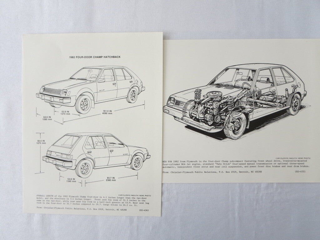 1982 Chrysler Plymouth Press Kit Convertible Town & Country Champ 