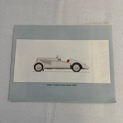 1935 Adler Trumpf Junior Sport Car Illustration Art Drawing Hand Drawn Vintage