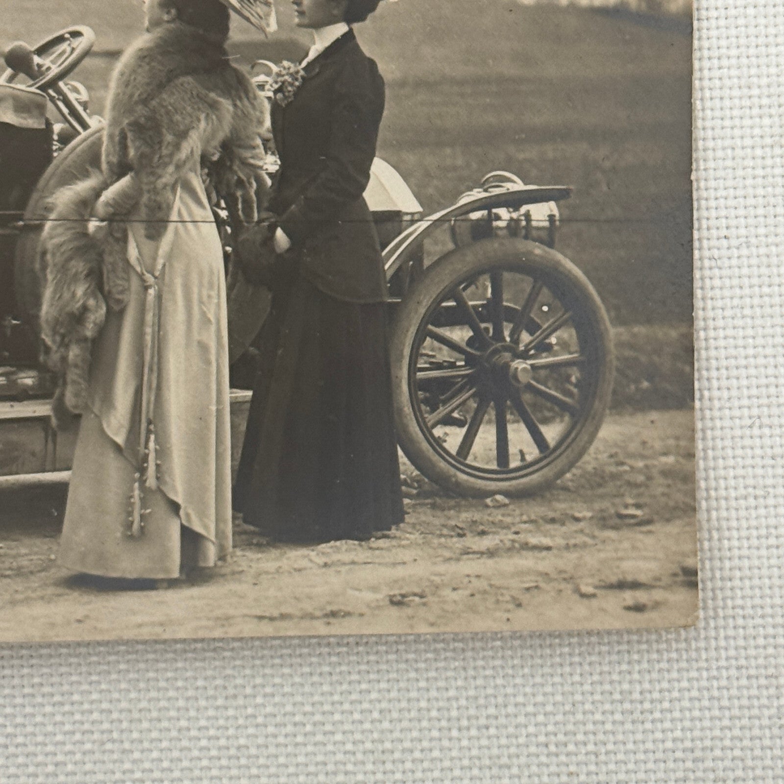Antique Car Automobile Women Italian Real Photo Postcard RPPC Photograph
