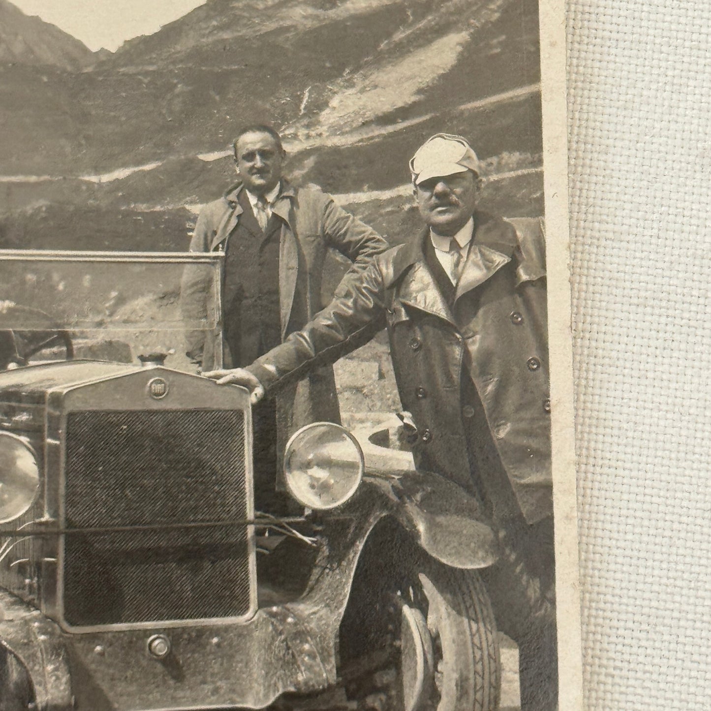 Vintage Photo Photograph Print Men with Early Automobile Antique
