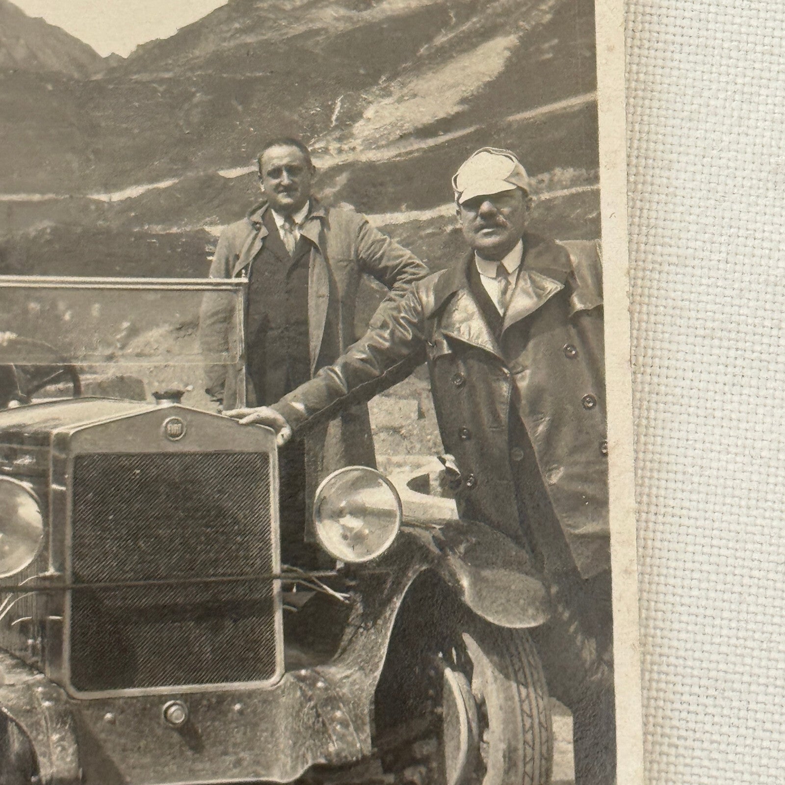 Vintage Photo Photograph Print Men with Early Automobile Antique