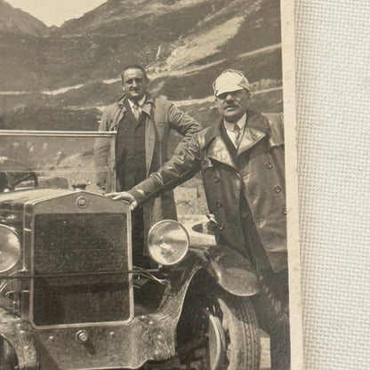 Vintage Photo Photograph Print Men with Early Automobile Antique
