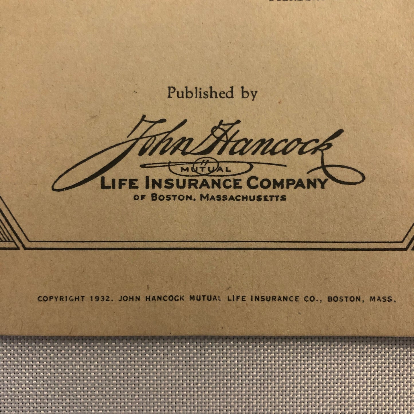 1932 John Hancock Life Insurance Company of Boston Thomas Edison Book