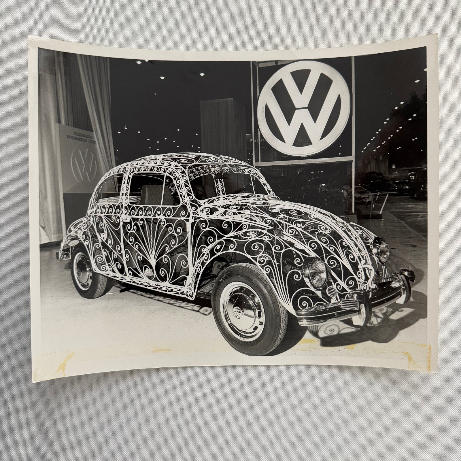 Vintage Volkswagen VW Beetle Wrought Iron Sculpture Concept Car Art Photograph