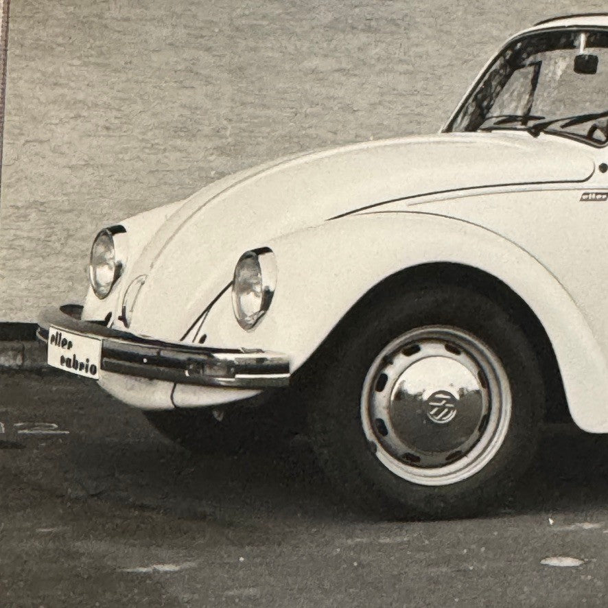 Vintage Volkswagen Beetle Convertible Car Photo Photograph Print VW