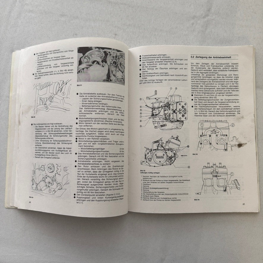 1980 Yamaha RD250LC RD350LC Motorcycle Bike Repair Manual Book GERMAN