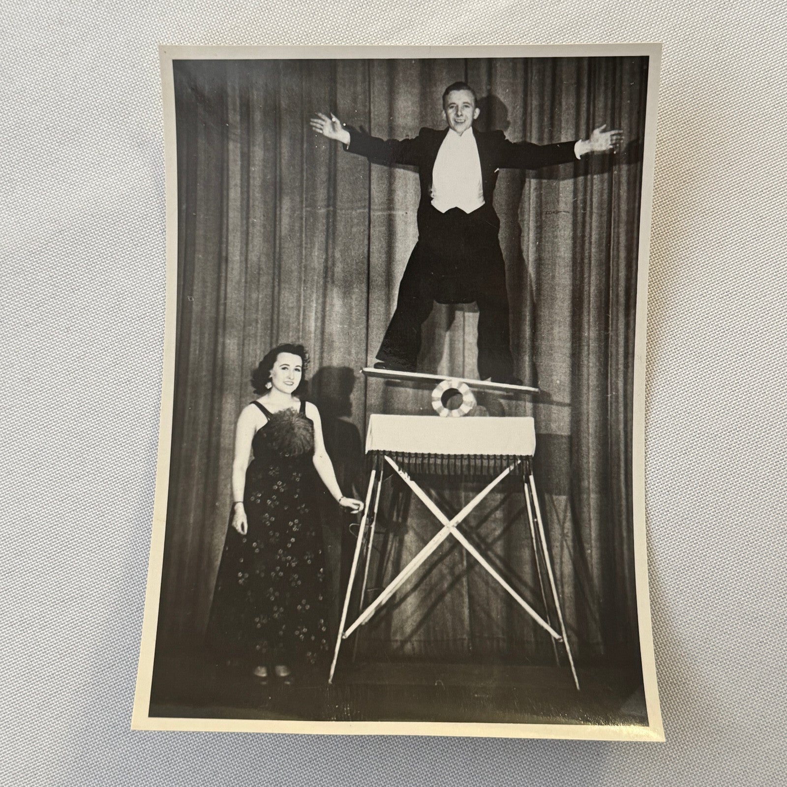 Vintage Circus Acrobat Balancing Act Photo Photograph Print