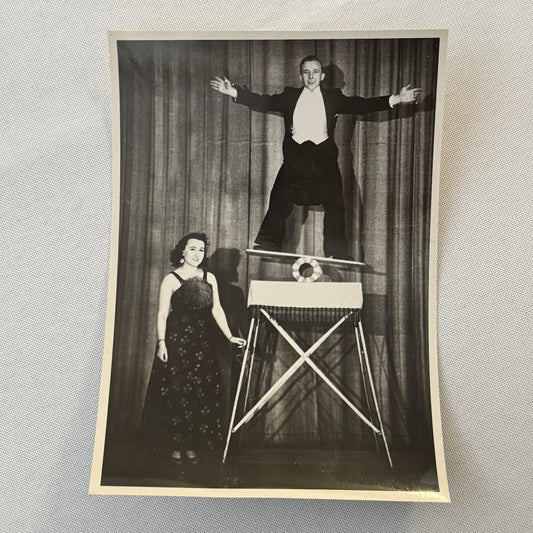 Vintage Circus Acrobat Balancing Act Photo Photograph Print