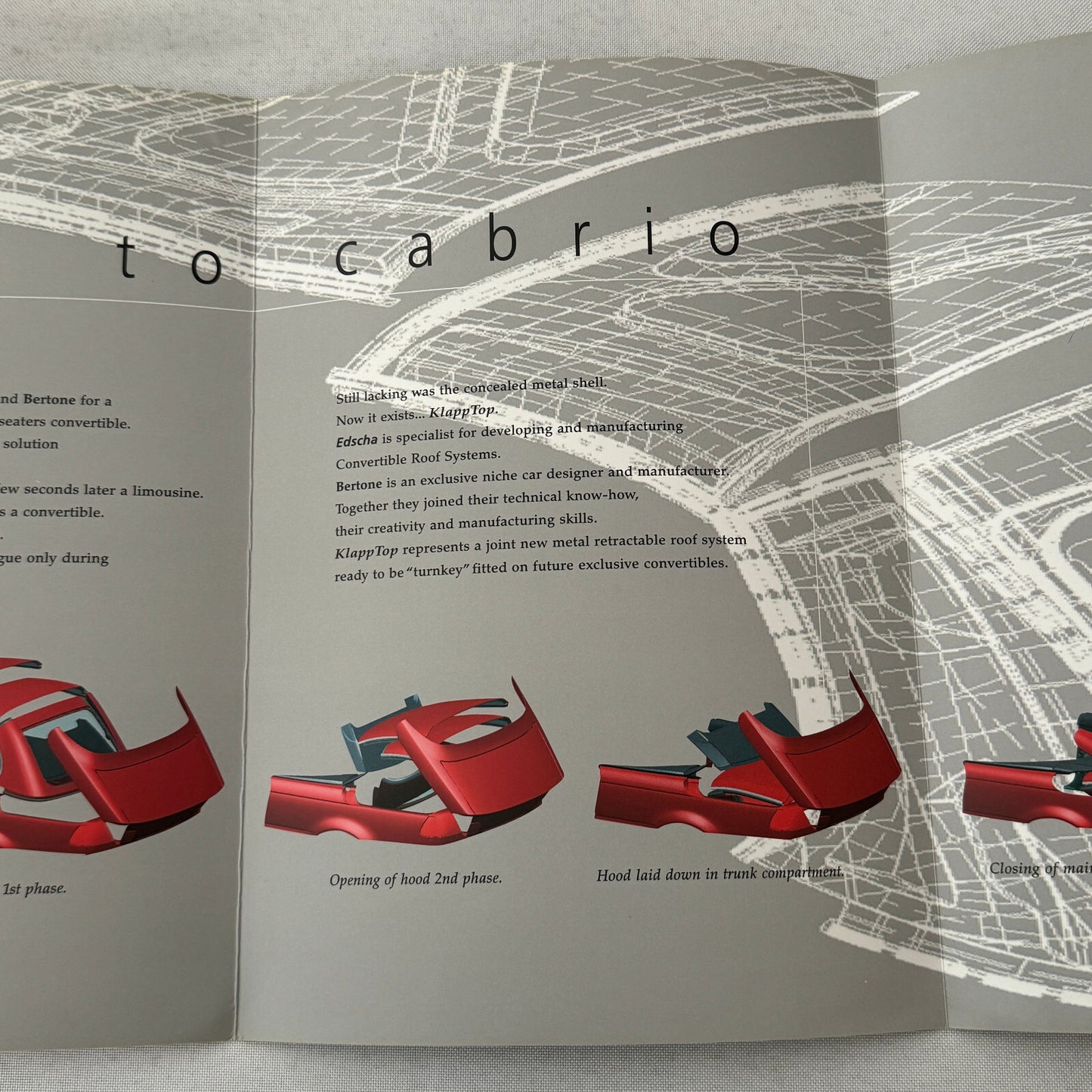 Bertone Klapp Top Folding Convertible Top Sales Brochure BMW 3 Series
