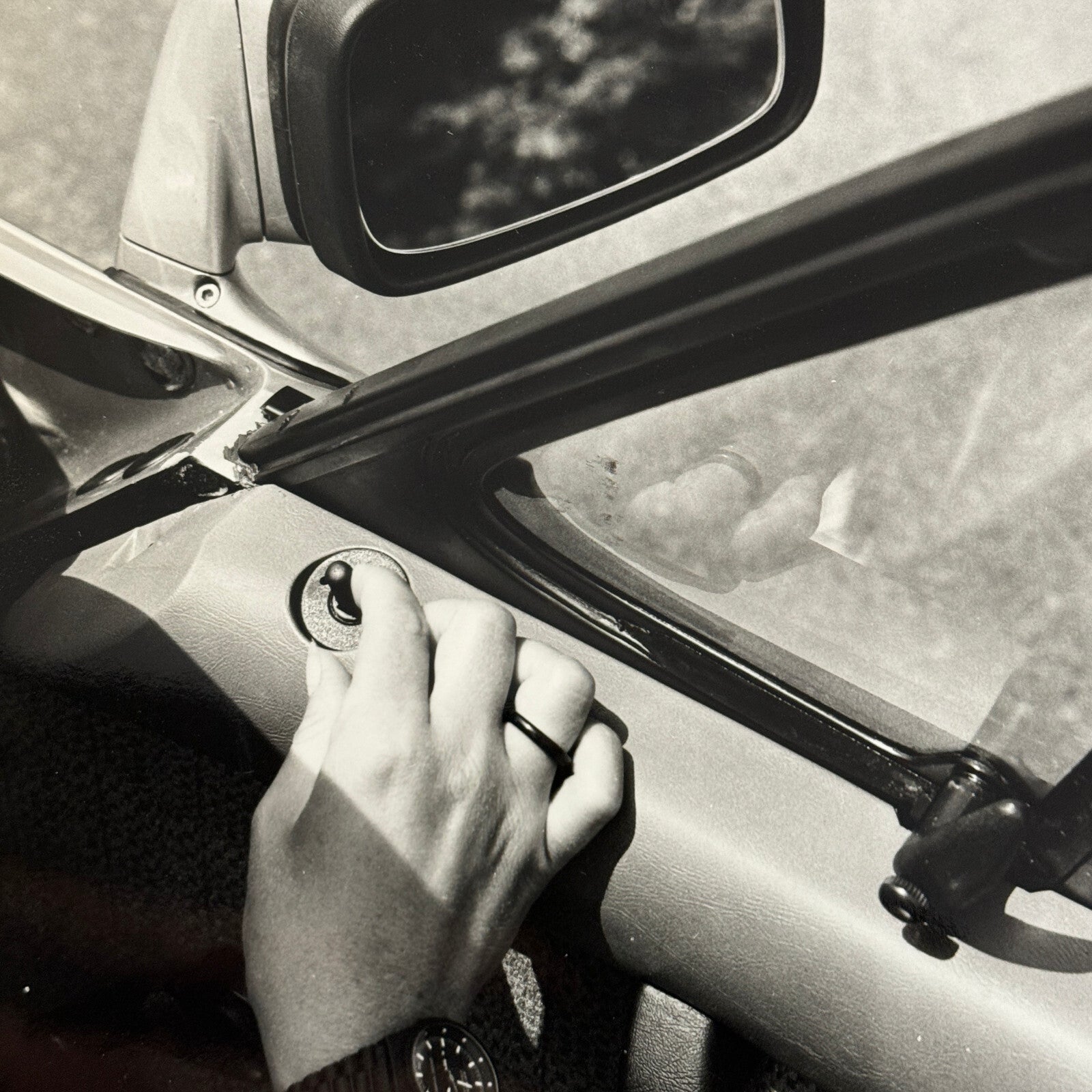 Porsche Car Side Mirror Photo Photograph Vintage