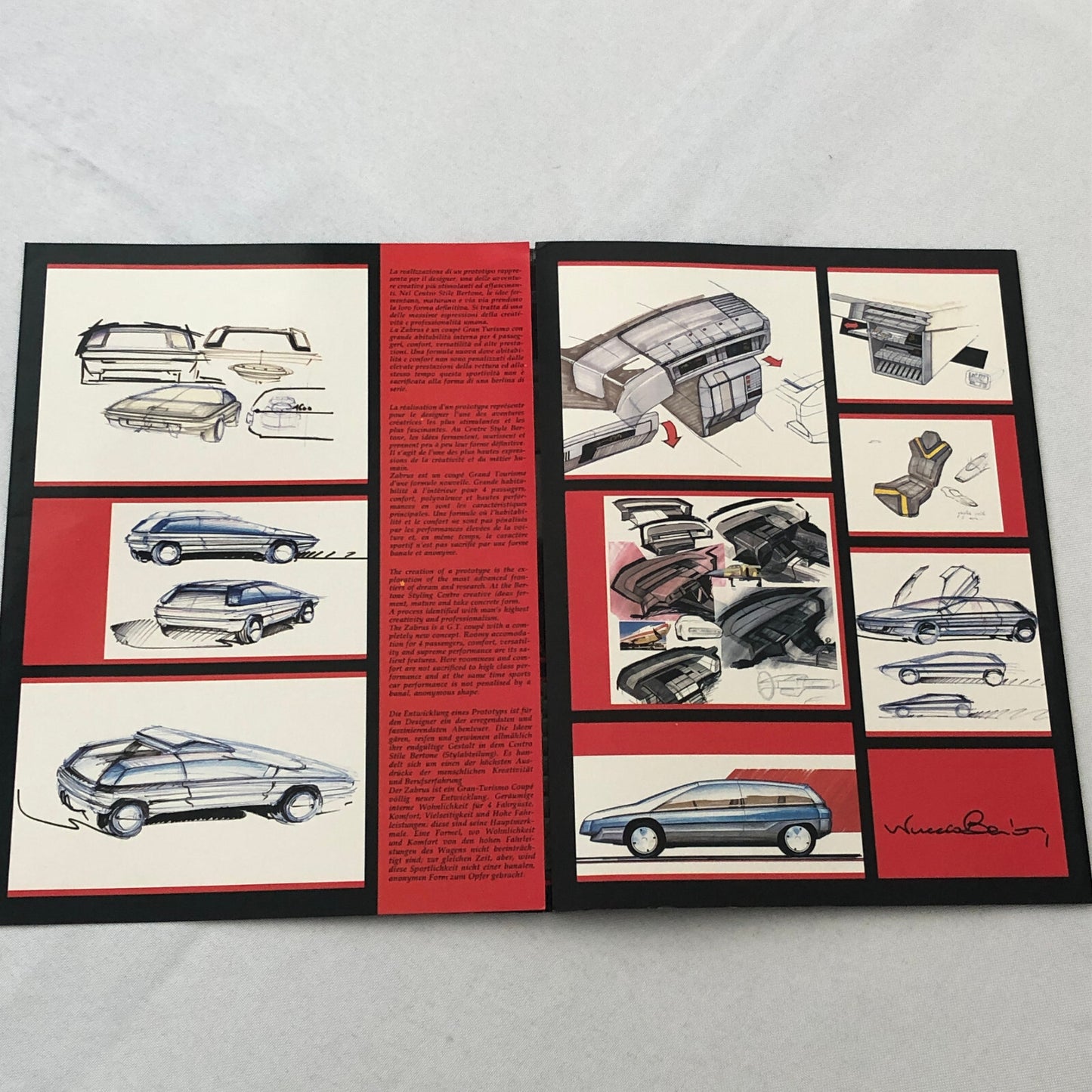 Bertone Zabrus Concept Car Prototype Sales Brochure Catalog