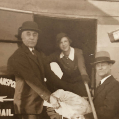 Press Photo Photograph Calvin Coolidge Secretary Pays Election Bet 1932 Airplane