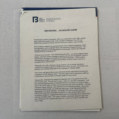 1992 STP Racing Press Kit Brochure Photos Bryan Herta Richard Petty Vintage