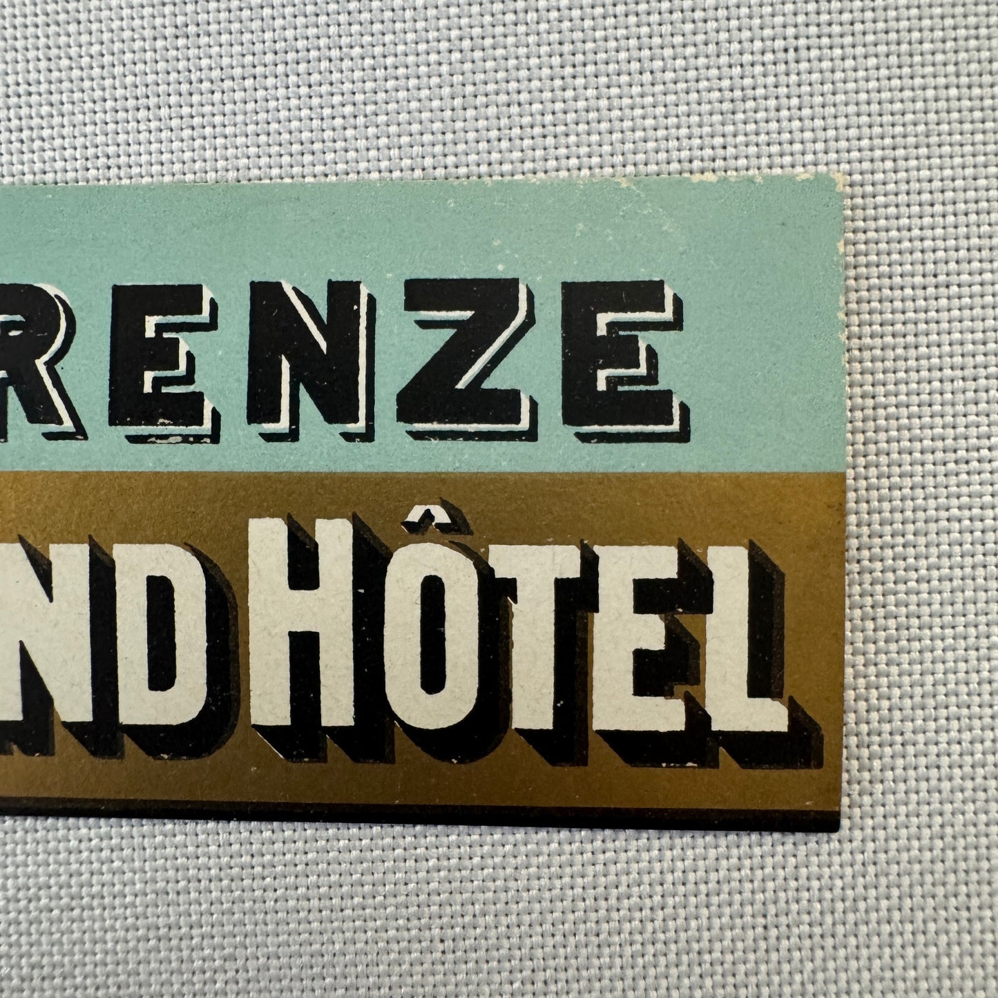 Vintage Hotel Travel Label Hotel Firenze Grand Hotel Florence Italy Italian