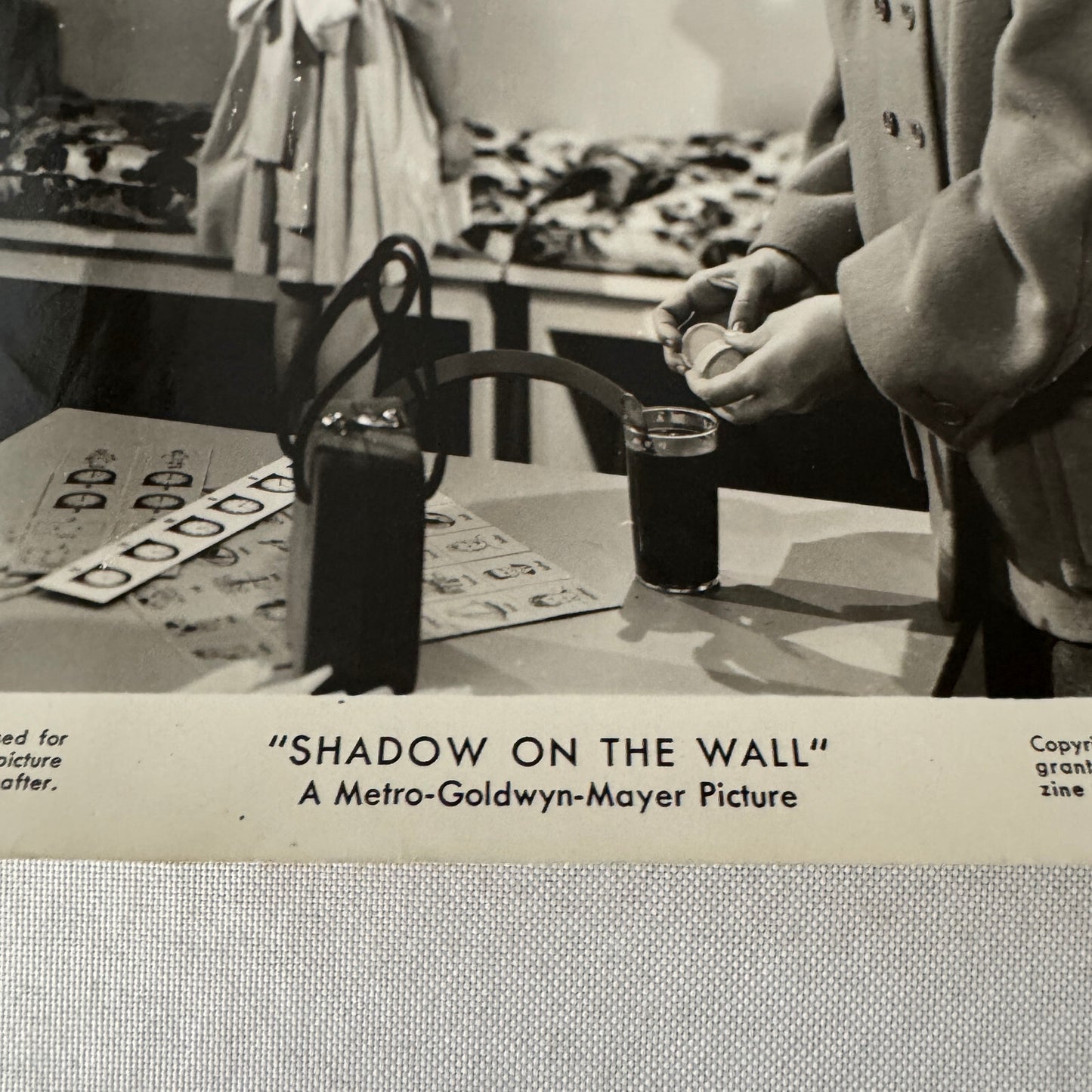 Vintage Movie Film Press Photo Photograph Print Shadow on the Wall 1950