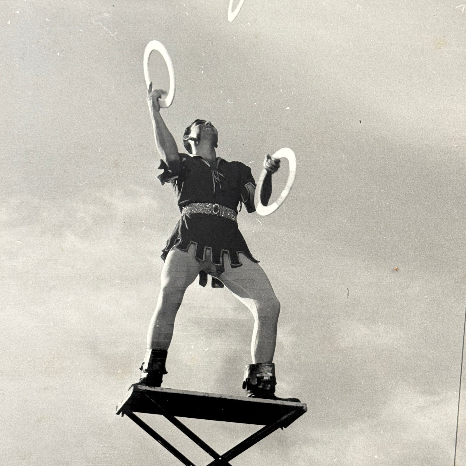Circus Juggling Balancing Acrobat Act Photo Photograph Vintage Robin Hood