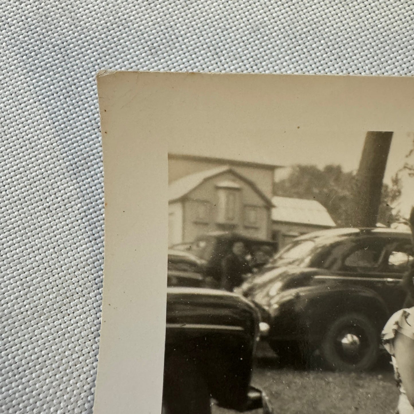 Vintage Photo Photograph Print Family with Car Automobile Children Man Woman
