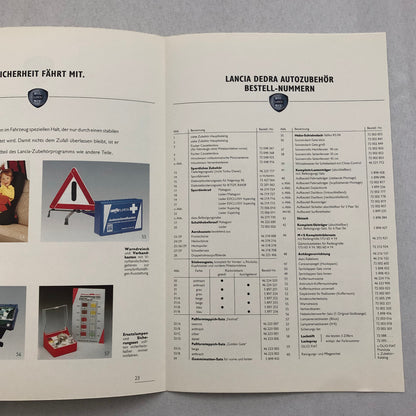 Lancia Dedra Car ACCESSORIES Sales Brochure Catalog Dedra German Text
