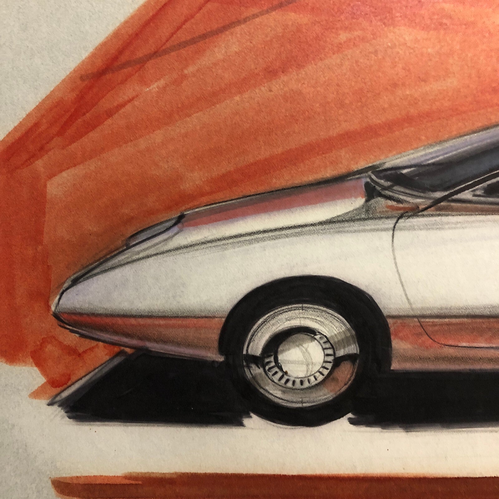 Styling Concept Automobile Illustration Art Drawing Sketch Vintage Nottrodt 1968