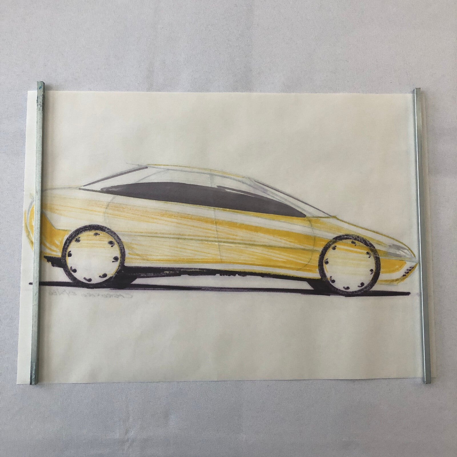 Car Styling Concept Illustration Art Drawing Sketch Vintage Signed 1986