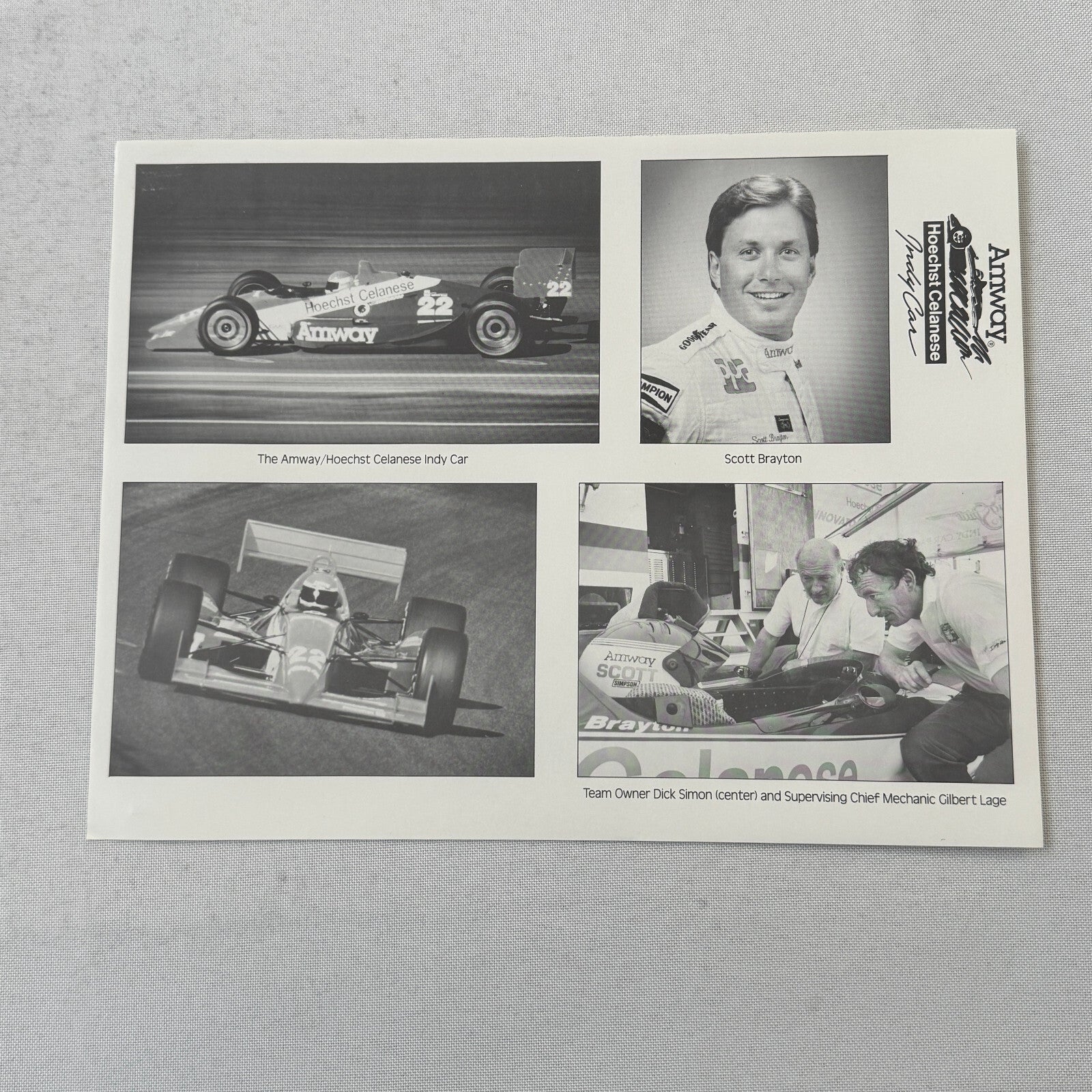 1991 Amway Indy Car Racing Press Kit Brochure Vintage Scott Brayton Driver