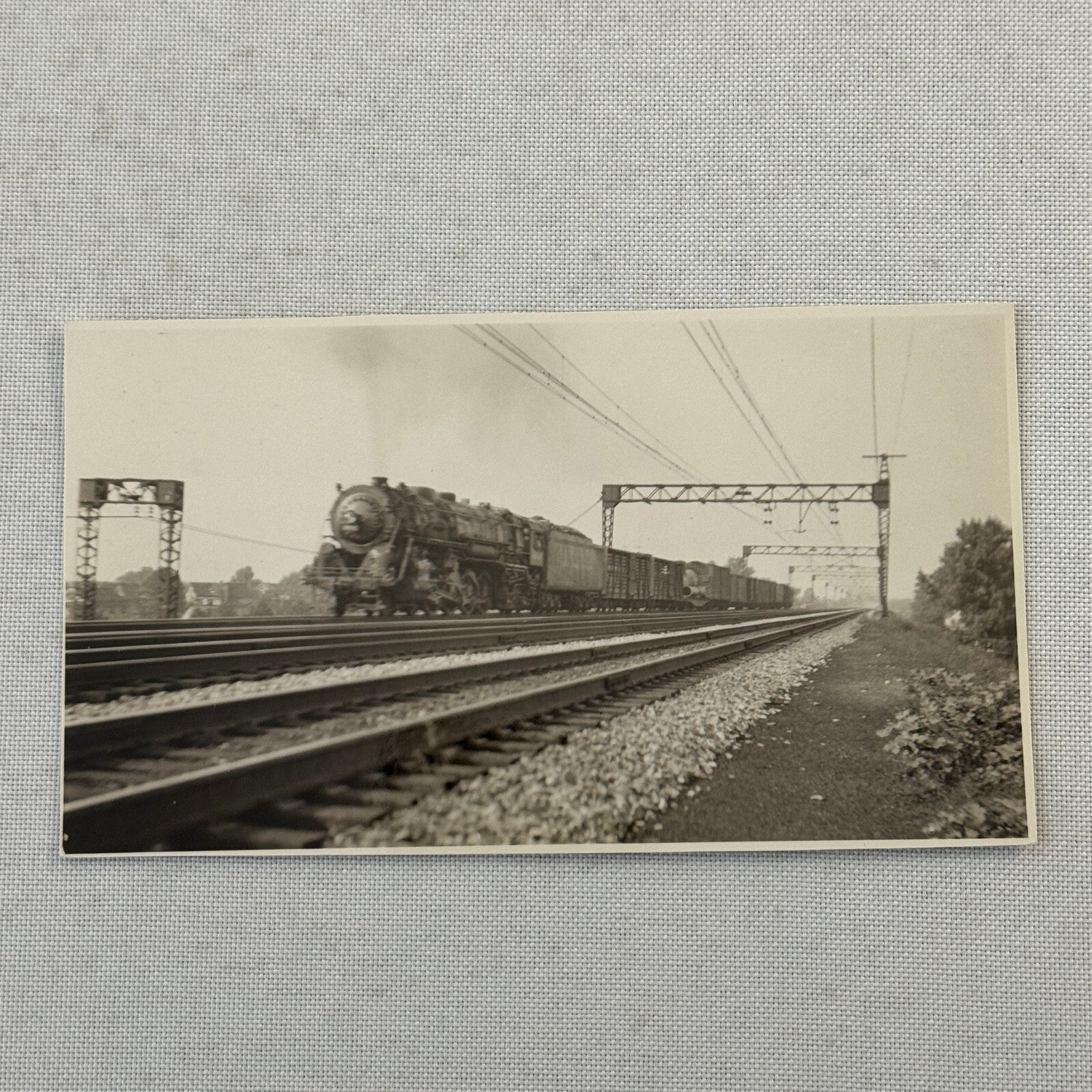 Vintage Train Locomotive Photo Photograph Railway Rail