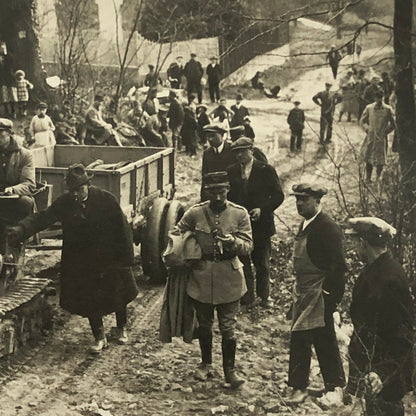 Antique Photo Photograph Road Clearing Tractor Vehicle 1920s Meurisse Rally ? 