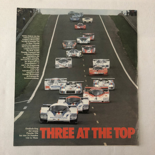 Vintage Porsche 956 LeMans Racing Sales Brochure Catalog GERMAN TEXT