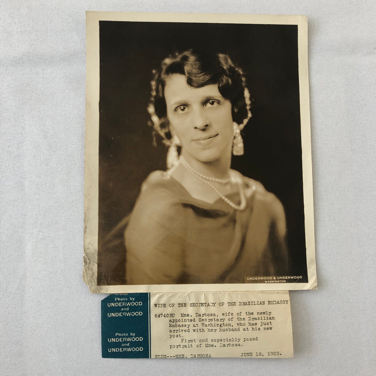Press Photo Photograph Wife of Brazilian Embassy Secretary Brazil 1928