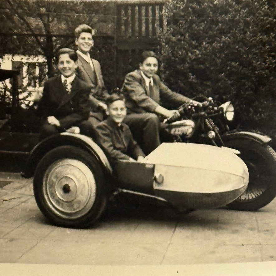 Motorcycle Sidecar Bike Side Car Boys Photo Photograph Snapshot Print