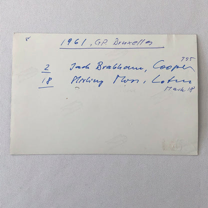 Vintage 1961 Grand Prix Racing Photo Photograph Stirling Moss Jack Brabham 