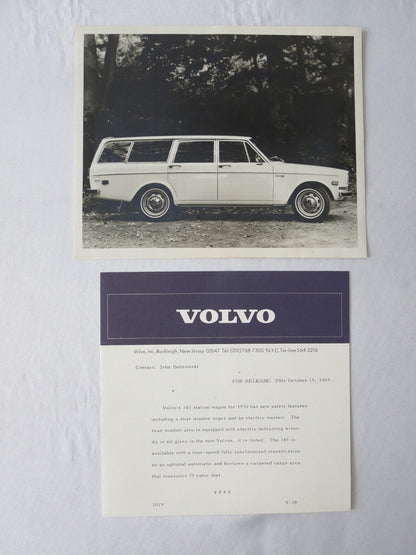 1970 Volvo Press Kit Brochure with Photos 144 145 Station Wagon 164