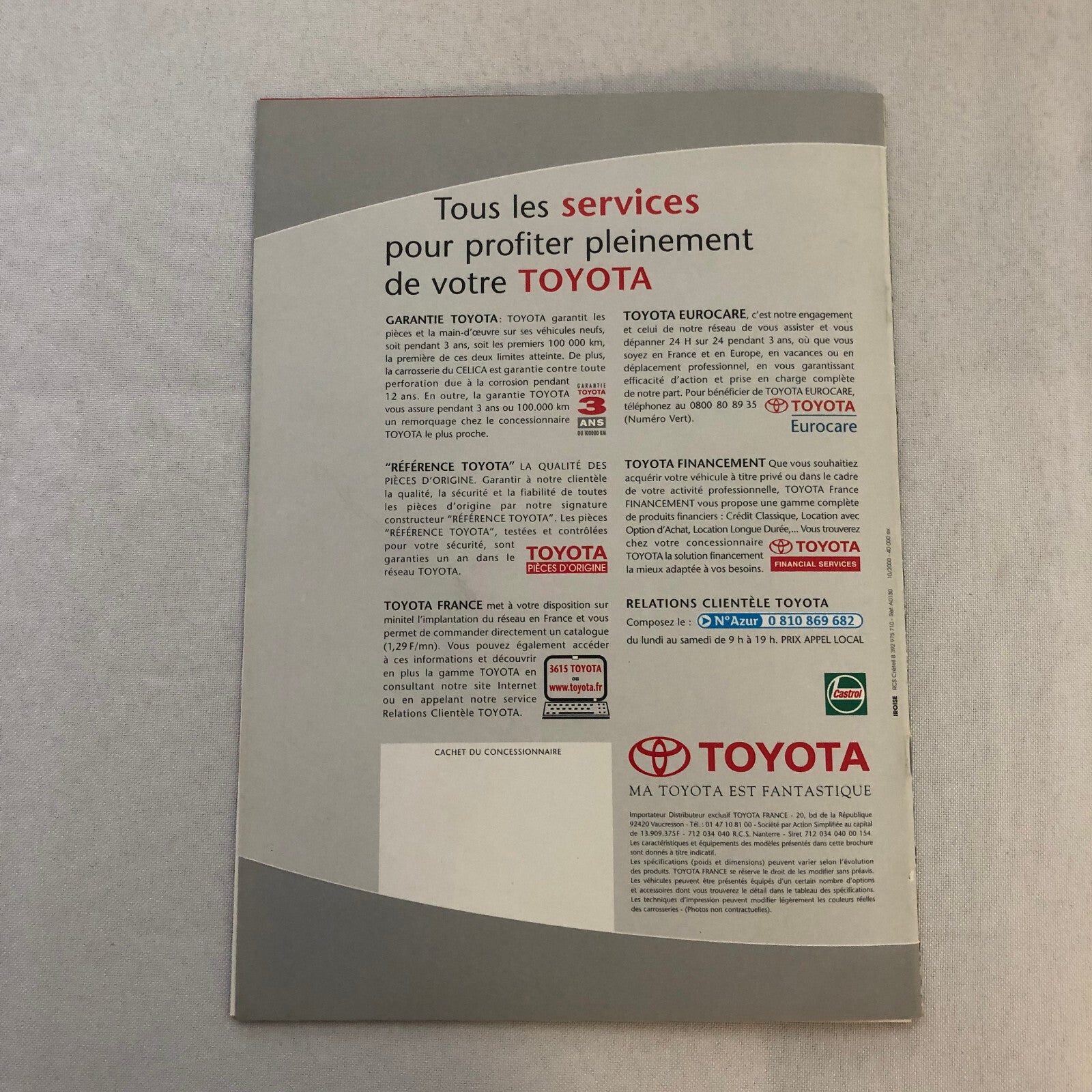 Toyota Celica Car Sales Brochure Catalog FRENCH Text European Market