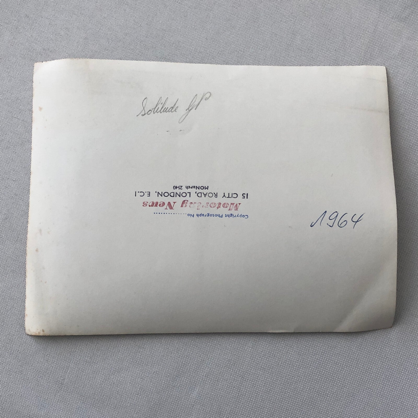 Vintage Solitude Grand Prix Racing Photo Photograph 1964