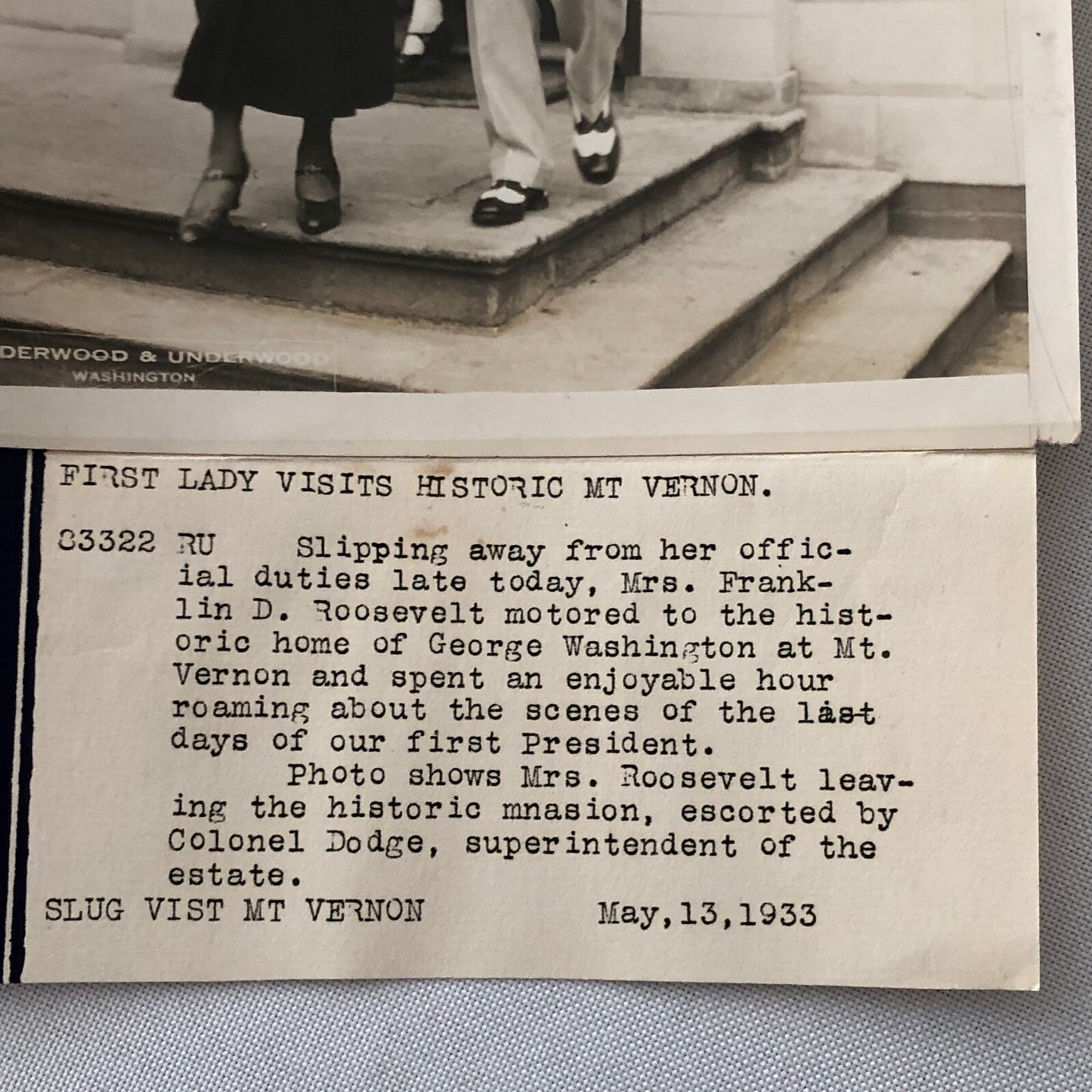 Press Photo Photograph Eleanor Roosevelt First Lady 1933 George Washington House