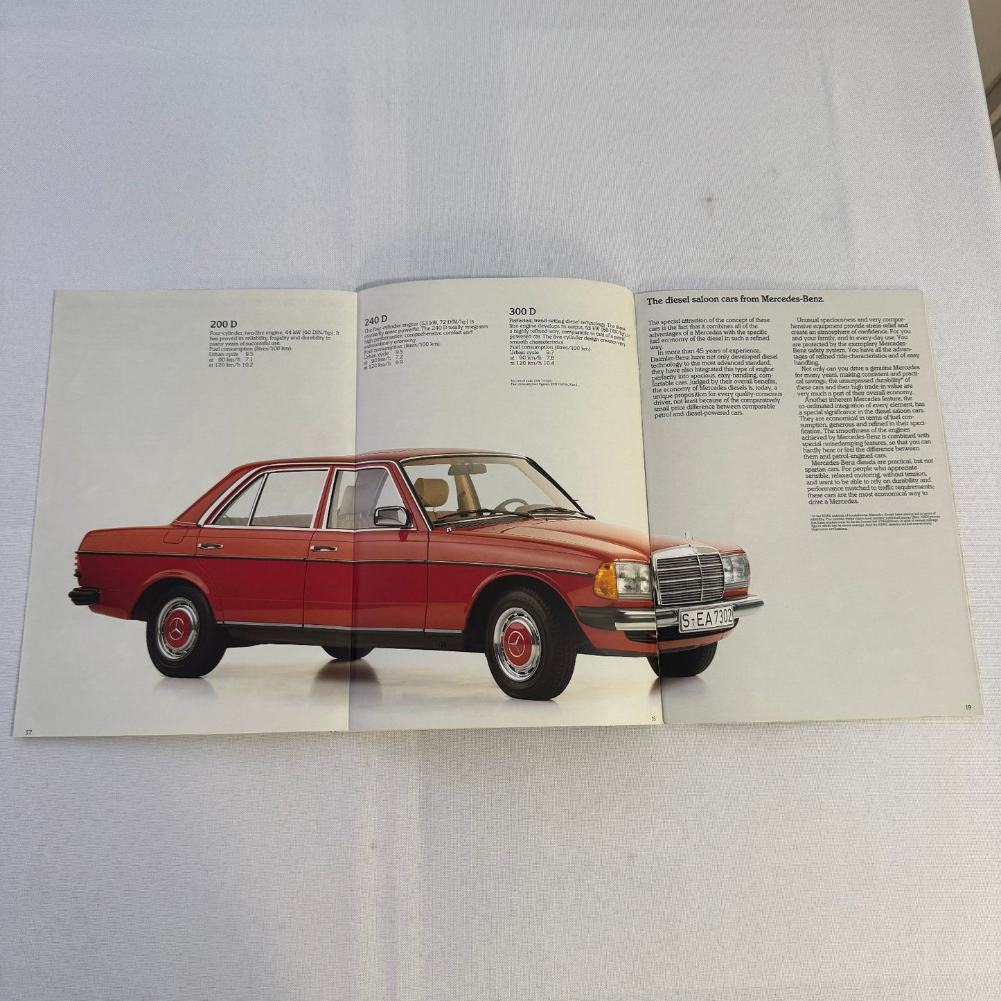 Mercedes Benz Car Brochure 280SL 500 SL 380 SL 280CE 200T 240D 300D 190D 190 250