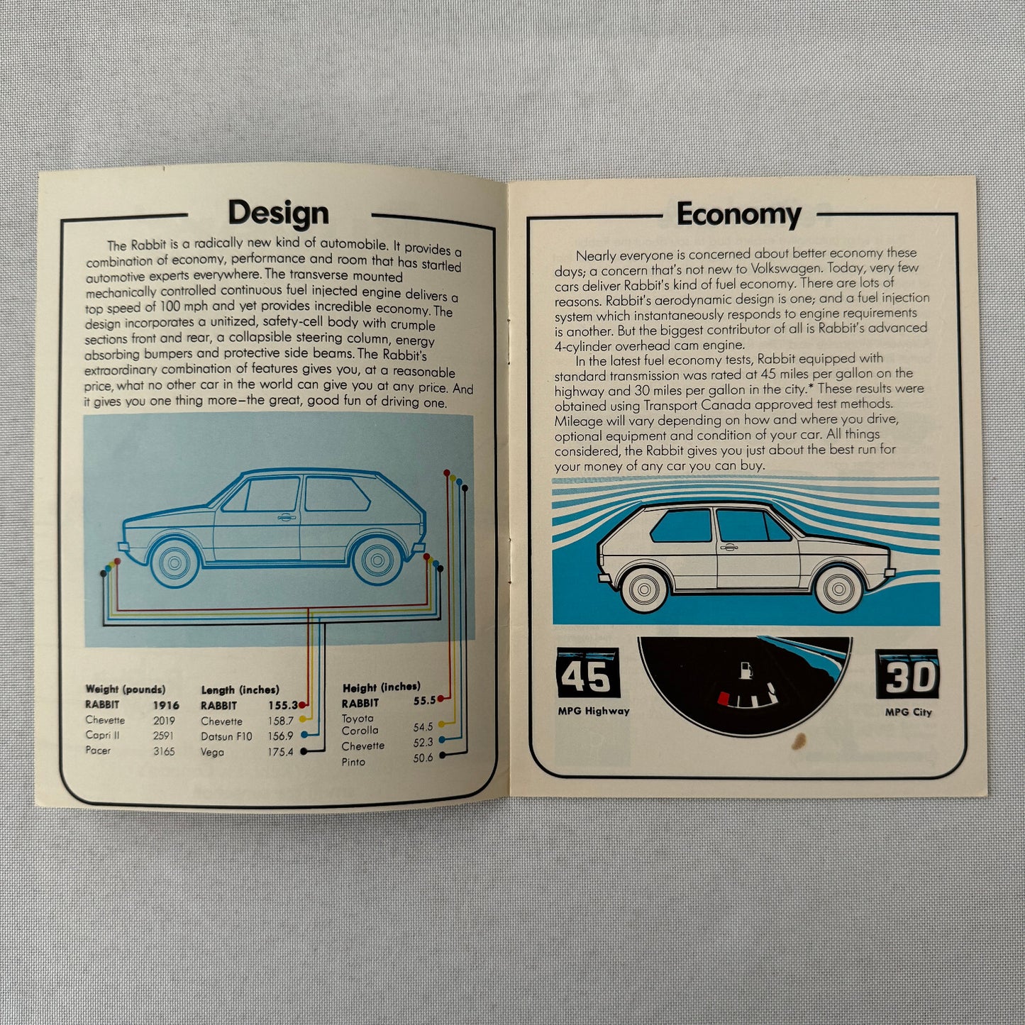 Volkswagen VW Rabbit Car Sales Brochure Catalog Canadian 1977 Campmobile Bus