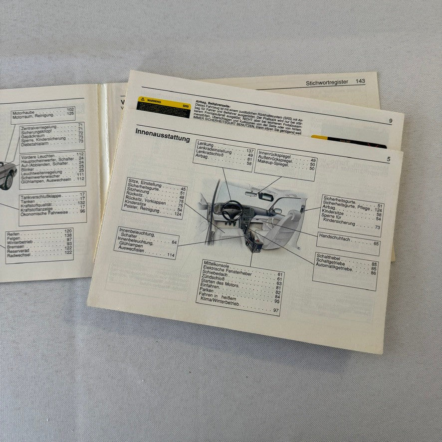 1995 Saab 900 Car Owners Manual Pouch GERMAN Text