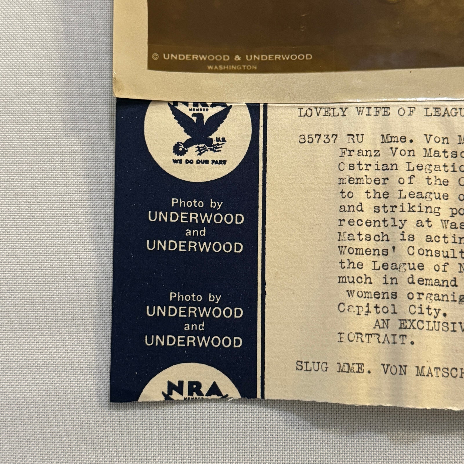 1934 Press Photo Photograph Wife of League of Nations Official with Dog