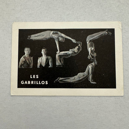 Vintage Circus Postcard Les Gabrillos Acrobat Balancing Act