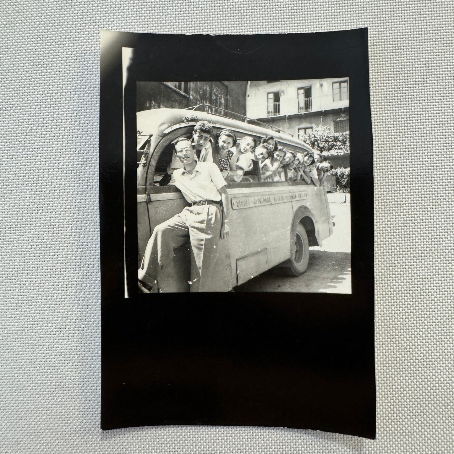 Vintage Photograph Photo Print Teenagers in Bus European