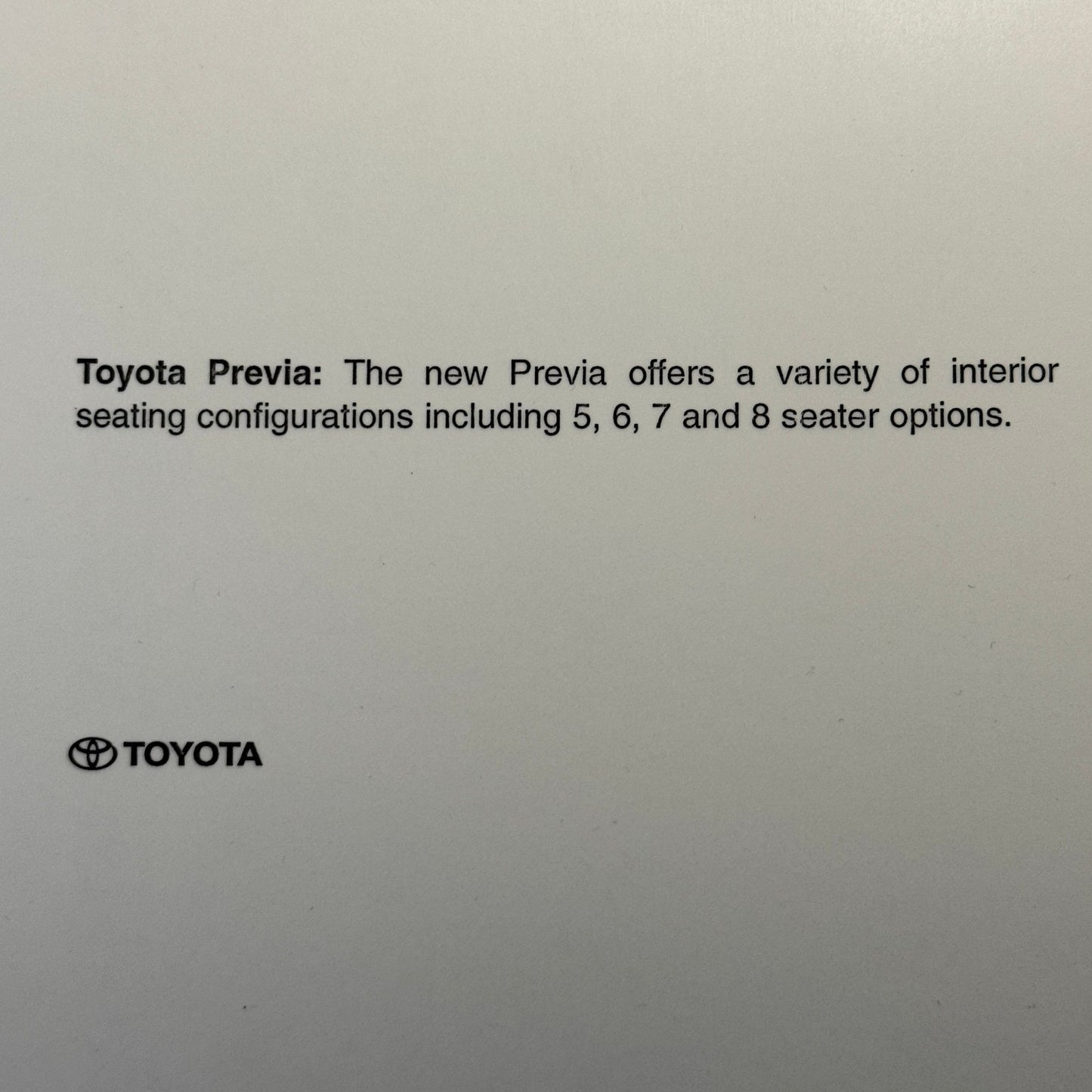 Toyota Previa Van Factory Press Photo Photograph Lot 2x