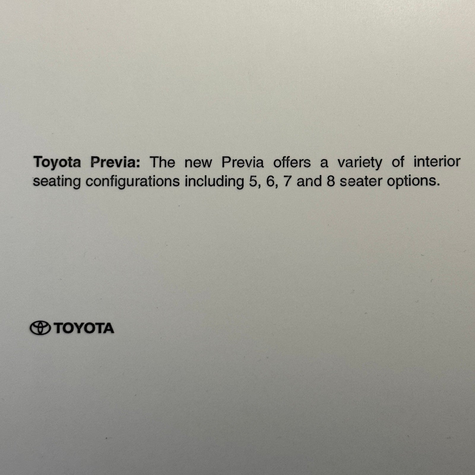 Toyota Previa Van Factory Press Photo Photograph Lot 2x